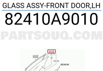 Hyundai / KIA 82410A9010 GLASS ASSY-FRONT DOOR,LH