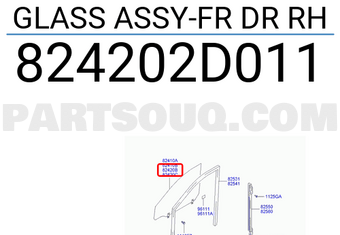 Hyundai / KIA 824202D011 GLASS ASSY-FR DR RH