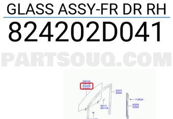 Hyundai / KIA 824202D041 GLASS ASSY-FR DR RH