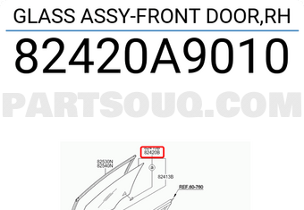 Hyundai / KIA 82420A9010 GLASS ASSY-FRONT DOOR,RH