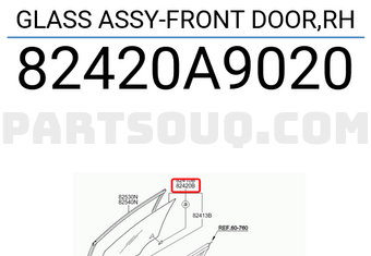 Hyundai / KIA 82420A9020 GLASS ASSY-FRONT DOOR,RH