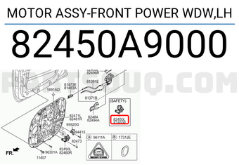 Hyundai / KIA 82450A9000 MOTOR ASSY-FRONT POWER WDW,LH