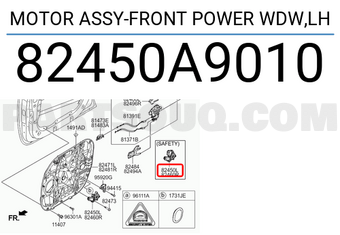 Hyundai / KIA 82450A9010 MOTOR ASSY-FRONT POWER WDW,LH