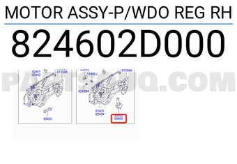 Hyundai / KIA 824602D000 MOTOR ASSY-P/WDO REG RH