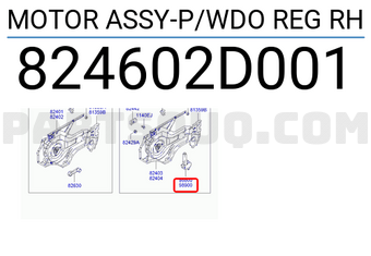 Hyundai / KIA 824602D001 MOTOR ASSY-P/WDO REG RH