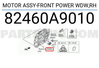 Hyundai / KIA 82460A9010 MOTOR ASSY-FRONT POWER WDW,RH