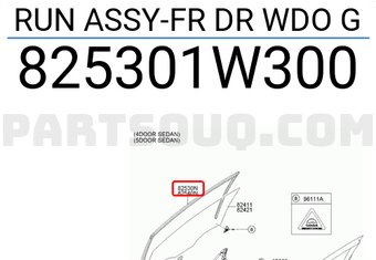 Hyundai / KIA 825301W300 RUN ASSY-FR DR WDO G