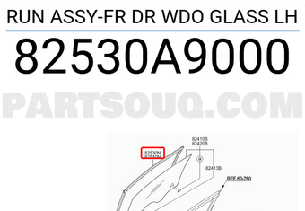 Hyundai / KIA 82530A9000 RUN ASSY-FR DR WDO GLASS LH
