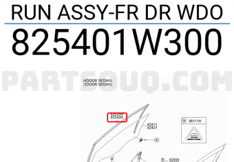 Hyundai / KIA 825401W300 RUN ASSY-FR DR WDO