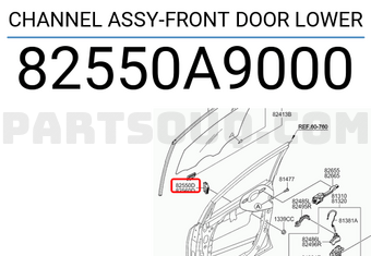Hyundai / KIA 82550A9000 CHANNEL ASSY-FRONT DOOR LOWER