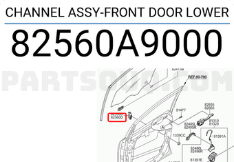 Hyundai / KIA 82560A9000 CHANNEL ASSY-FRONT DOOR LOWER