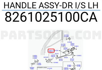 Hyundai / KIA 8261025100CA HANDLE ASSY-DR I/S LH