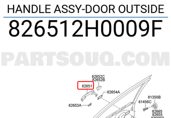 Hyundai / KIA 826512H0009F HANDLE ASSY-DOOR OUTSIDE