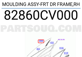 Hyundai / KIA 82860CV000 MOULDING ASSY-FRT DR FRAME,RH