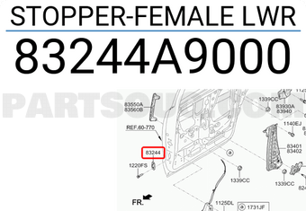 Hyundai / KIA 83244A9000 STOPPER-FEMALE LWR
