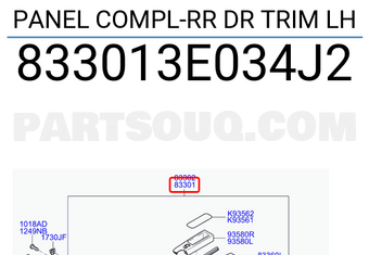Hyundai / KIA 833013E034J2 PANEL COMPL-RR DR TRIM LH