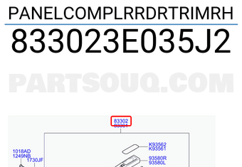 Hyundai / KIA 833023E035J2 PANELCOMPLRRDRTRIMRH