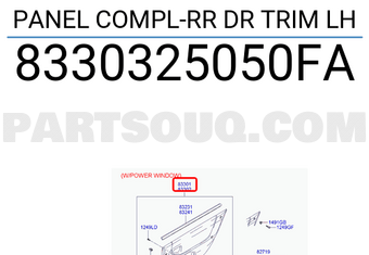Hyundai / KIA 8330325050FA PANEL COMPL-RR DR TRIM LH