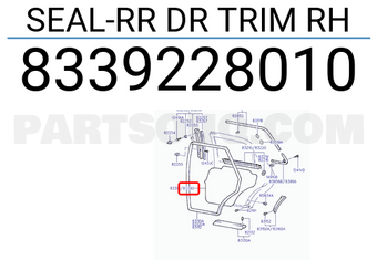 Hyundai / KIA 8339228010 SEAL-RR DR TRIM RH