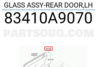 Hyundai / KIA 83410A9070 GLASS ASSY-REAR DOOR,LH