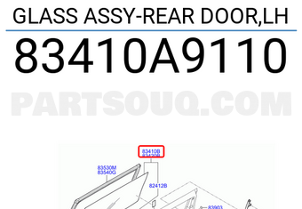 Hyundai / KIA 83410A9110 GLASS ASSY-REAR DOOR,LH
