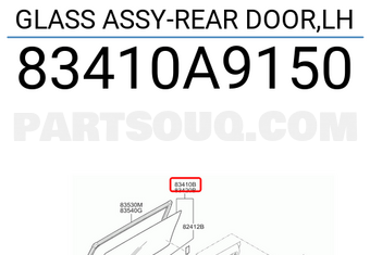 Hyundai / KIA 83410A9150 GLASS ASSY-REAR DOOR,LH