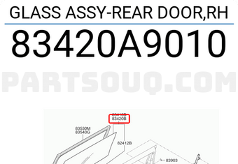 Hyundai / KIA 83420A9010 GLASS ASSY-REAR DOOR,RH