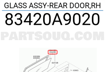 Hyundai / KIA 83420A9020 GLASS ASSY-REAR DOOR,RH