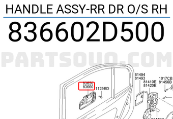 Hyundai / KIA 836602D500 HANDLE ASSY-RR DR O/S RH