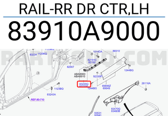 Hyundai / KIA 83910A9000 RAIL-RR DR CTR,LH