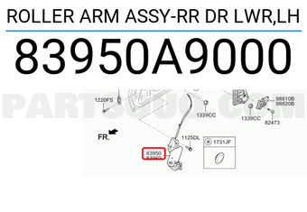Hyundai / KIA 83950A9000 ROLLER ARM ASSY-RR DR LWR,LH