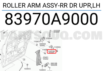 Hyundai / KIA 83970A9000 ROLLER ARM ASSY-RR DR UPR,LH