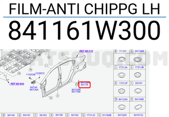 Hyundai / KIA 841161W300 FILM-ANTI CHIPPG LH