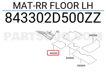 Hyundai / KIA 843302D500ZZ MAT-RR FLOOR LH