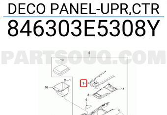 Hyundai / KIA 846303E5308Y DECO PANEL-UPR,CTR