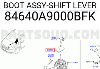 Hyundai / KIA 84640A9000BFK BOOT ASSY-SHIFT LEVER