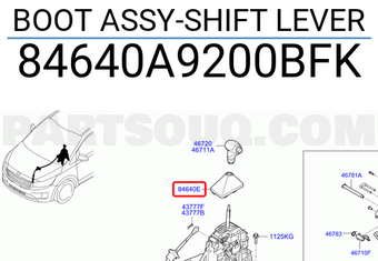 Hyundai / KIA 84640A9200BFK BOOT ASSY-SHIFT LEVER