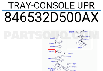 Hyundai / KIA 846532D500AX TRAY-CONSOLE UPR