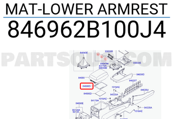 Hyundai / KIA 846962B100J4 MAT-LOWER ARMREST