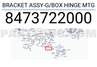 Hyundai / KIA 8473722000 BRACKET ASSY-G/BOX HINGE MTG