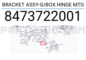 Hyundai / KIA 8473722001 BRACKET ASSY-G/BOX HINGE MTG