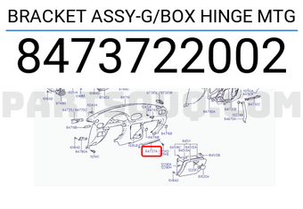 Hyundai / KIA 8473722002 BRACKET ASSY-G/BOX HINGE MTG