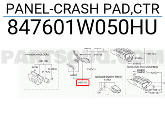 Hyundai / KIA 847601W050HU PANEL-CRASH PAD,CTR