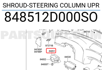 Hyundai / KIA 848512D000SO SHROUD-STEERING COLUMN UPR