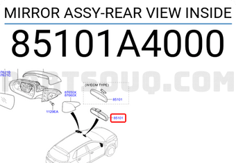 Hyundai / KIA 85101A4000 MIRROR ASSY-REAR VIEW INSIDE