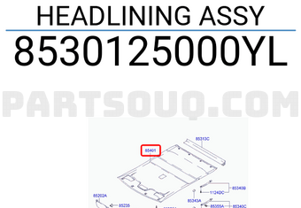 Hyundai / KIA 8530125000YL HEADLINING ASSY