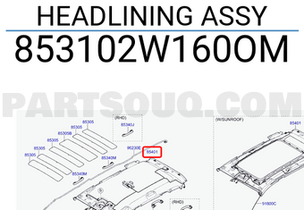 Hyundai / KIA 853102W160OM HEADLINING ASSY