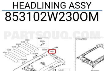 Hyundai / KIA 853102W230OM HEADLINING ASSY