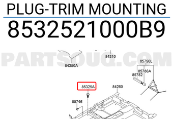 Hyundai / KIA 8532521000B9 PLUG-TRIM MOUNTING