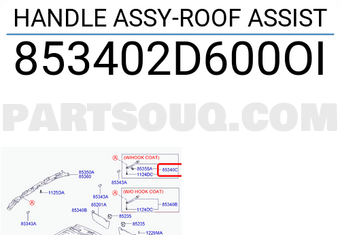 Hyundai / KIA 853402D600OI HANDLE ASSY-ROOF ASSIST